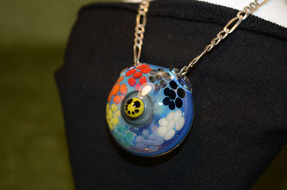Rainbow Dotwork w/ Smiley Inside Out Pendant
