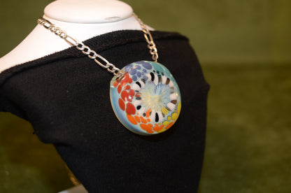 Rainbow and Fume Dotwork Inside Out Pendant